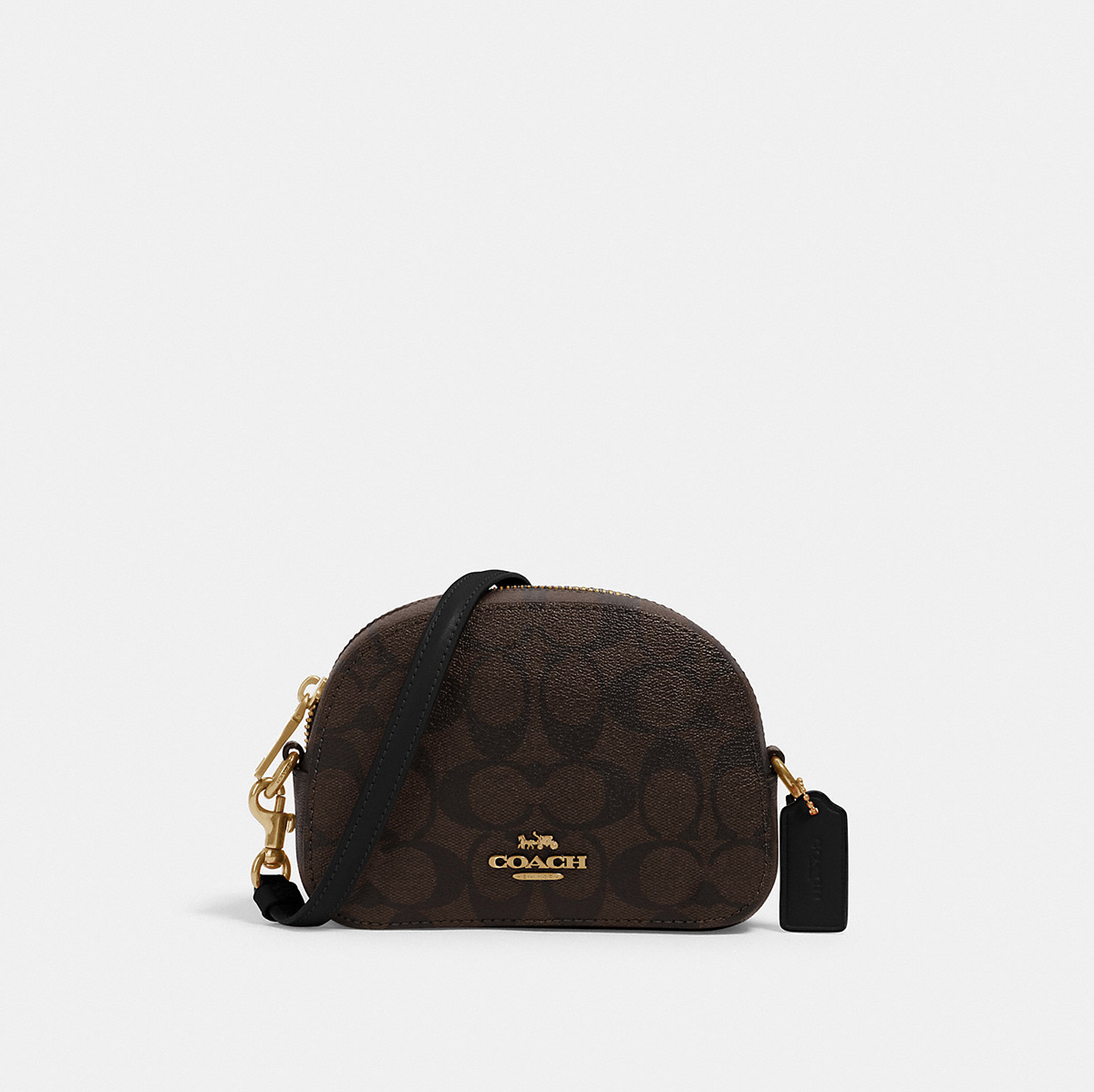 сумка COACH Mini Serena Crossbody In Signature Canvas цвет Gold/Brown Black HBSerena01S