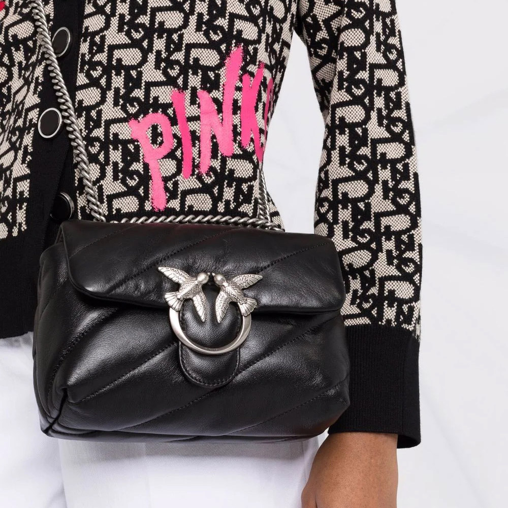 сумка LOVE MINI PUFF MAXI QUILT AW’21/22 цвет NERO LIMOUSINE SILVER / Черный PUFFMQUILTAW212203S