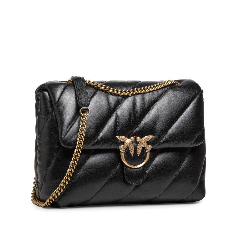 сумка PINKO LOVE BIG PUFF MAXI QUILT SS’21 цвет NERO LIMOUSINE BRONZE / черный HBPUFFMQUILT05L