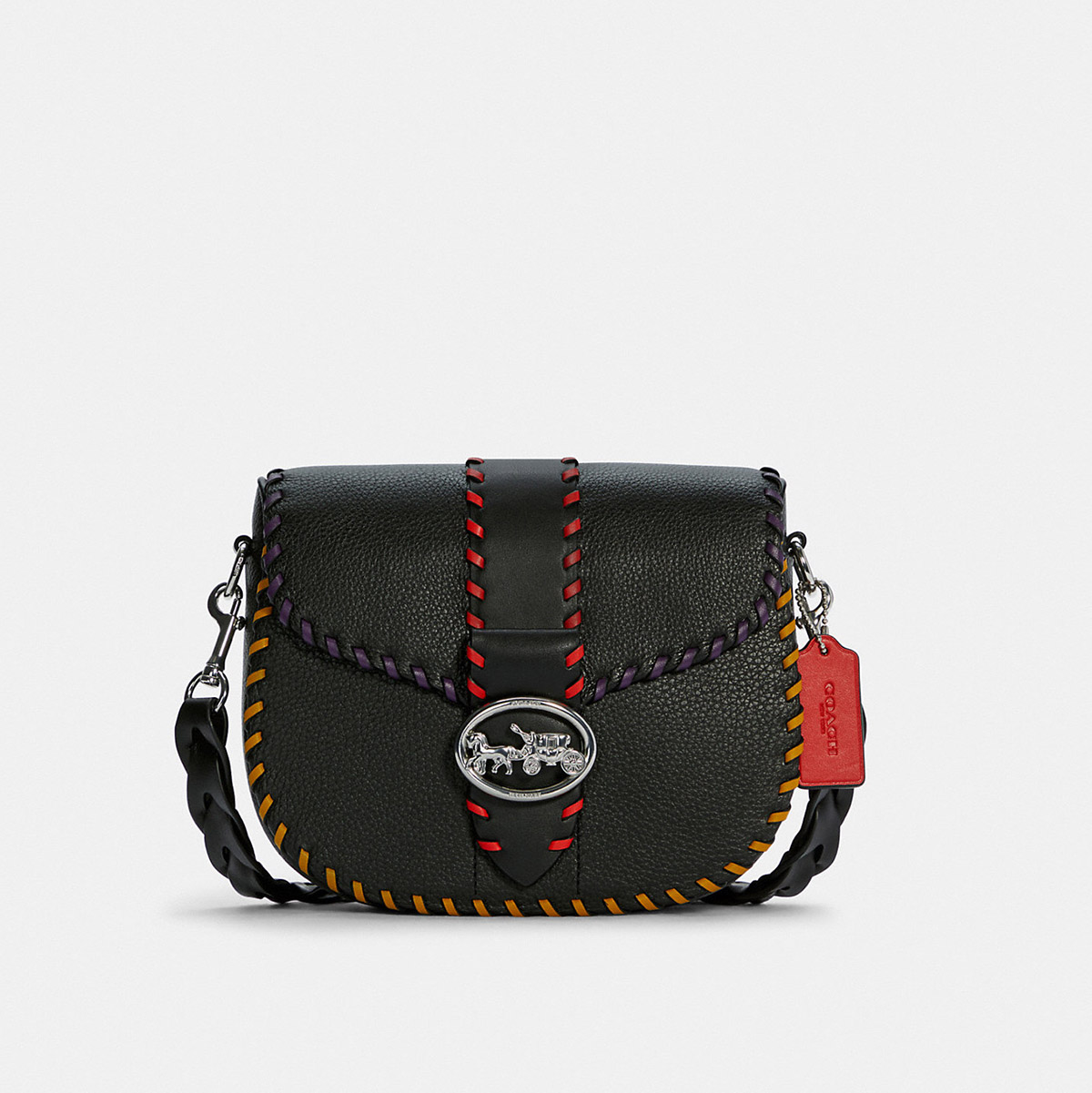сумка COACH GEORGIE SADDLE BAG цвет Black Multi / черный + мульти HBGeorgie02