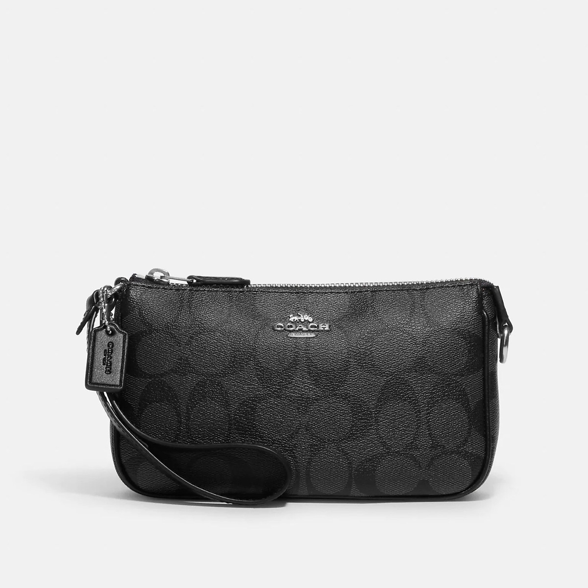 сумка-пошет COACH NOLITA 19 IN SIGNATURE CANVAS Silver/Graphite/Black