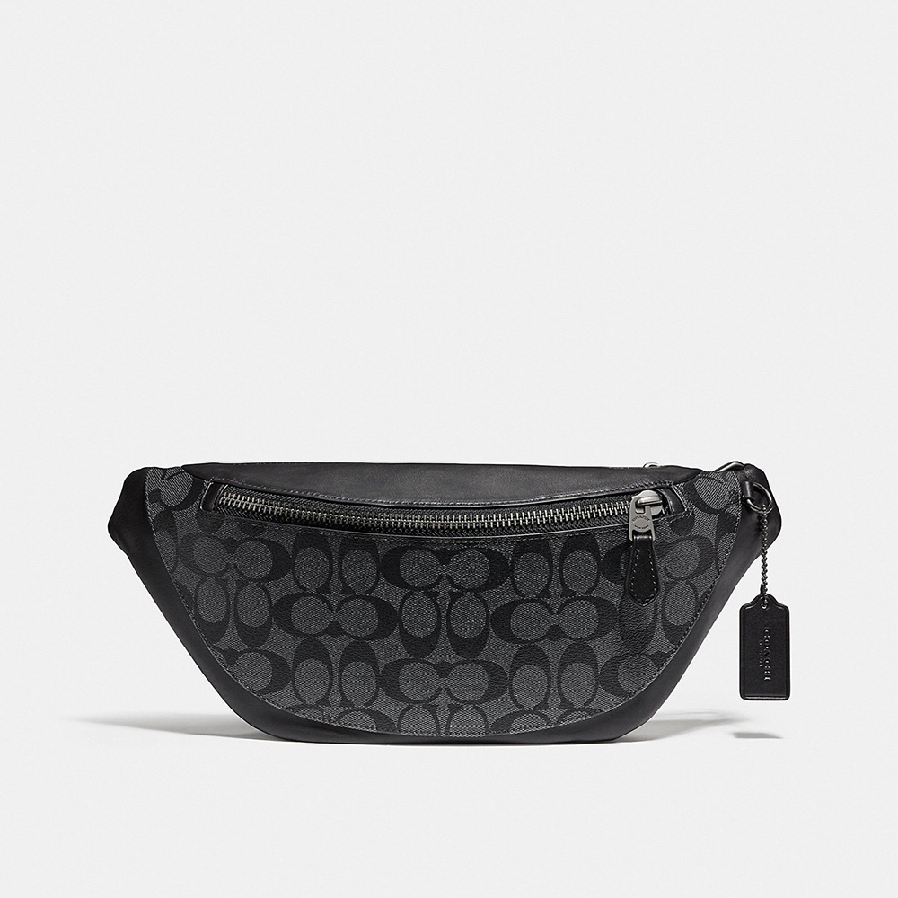 COACH WARREN BELT BAG IN SIGNATURE CANVAS Gunmetal/Charcoal/Black