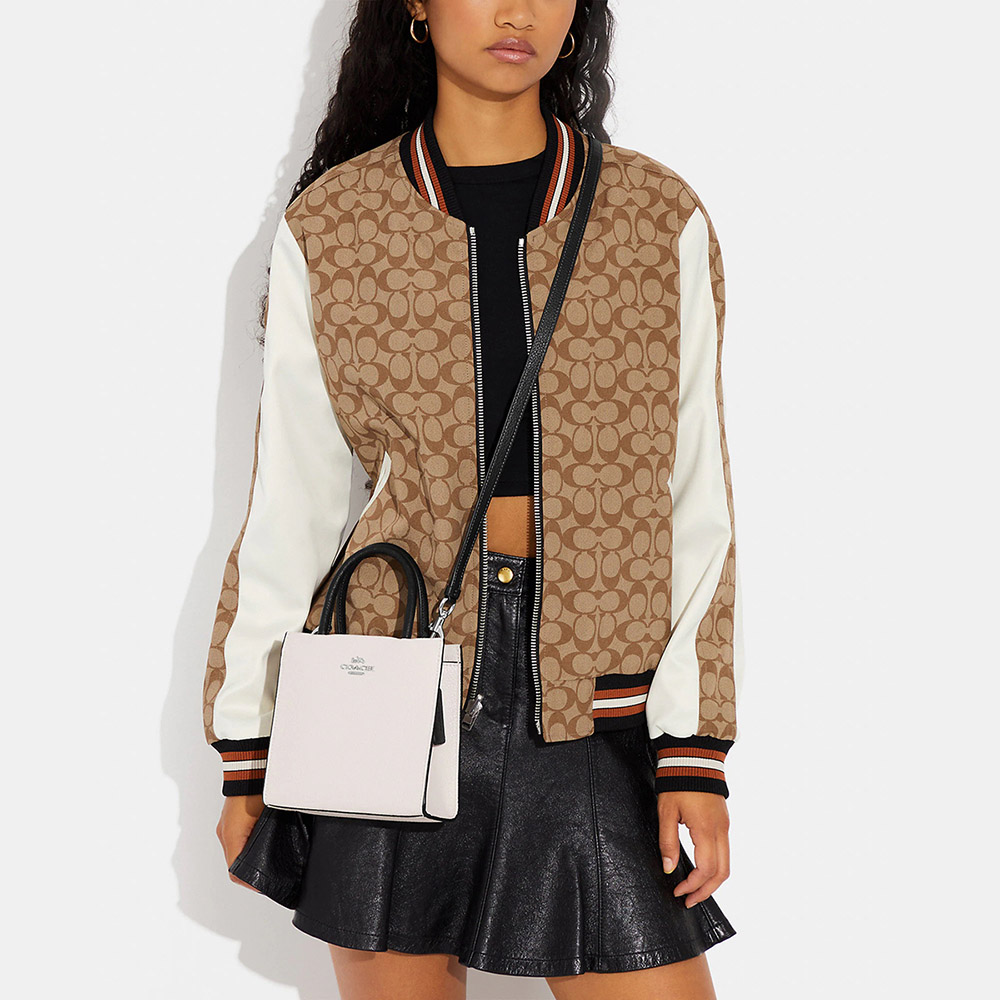 COACH MINI CALLY CROSSBODY Silver/Chalk Black Multi