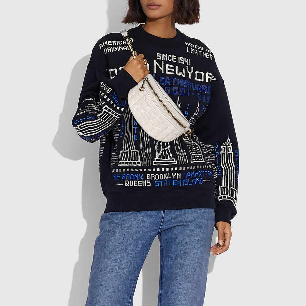 COACH CHAIN BELT BAG Brass/Chalk