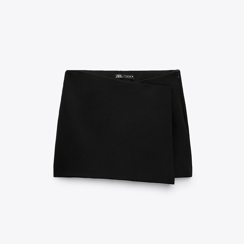 ЮБКА-ШОРТЫ ZARA ASYMMETRIC SKORT BLACK M00538