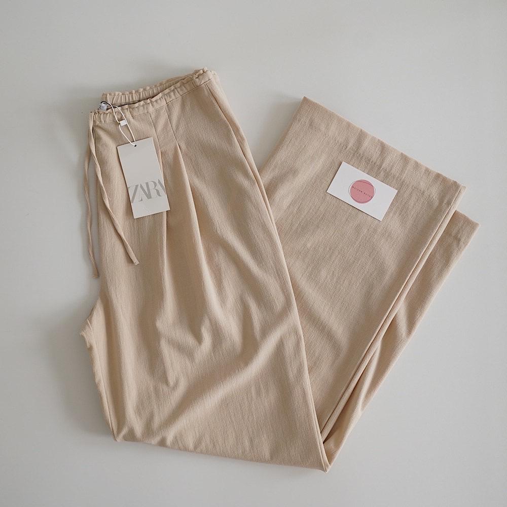 СВОБОДНЫЕ БРЮКИ ZARA ЦВЕТ БЕЖ M00406