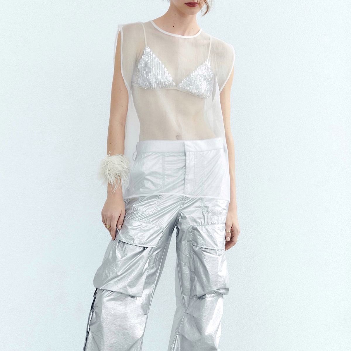 ПРОЗРАЧНЫЙ ТОП ИЗ ОРГАНЗЫ ZARA M00334