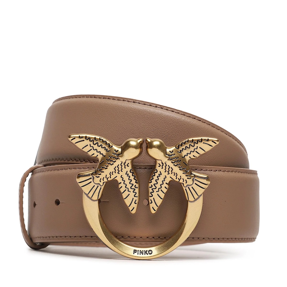 РЕМЕНЬ PINKO LOVE BIRDS BELT 4 СМ Beige / Беж M00131