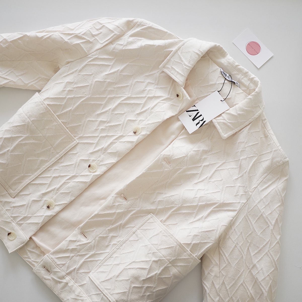 МУЖСКОЙ ЖАКЕТ ИЗ ЖАКАРДА ZARA ЦВЕТ ЭКРЮ M00598