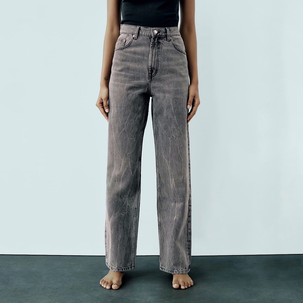 ДЖИНСЫ ZARA GIRLFRIEND ЦВЕТ ANTHRACITE GREY / СЕРЫЙ M00497