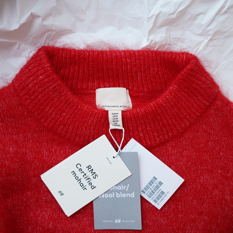 МОХЕРОВЫЙ ДЖЕМПЕР С ДЛИННЫМ РУКАВОМ H&M TREND цвет Red / Красный M00192