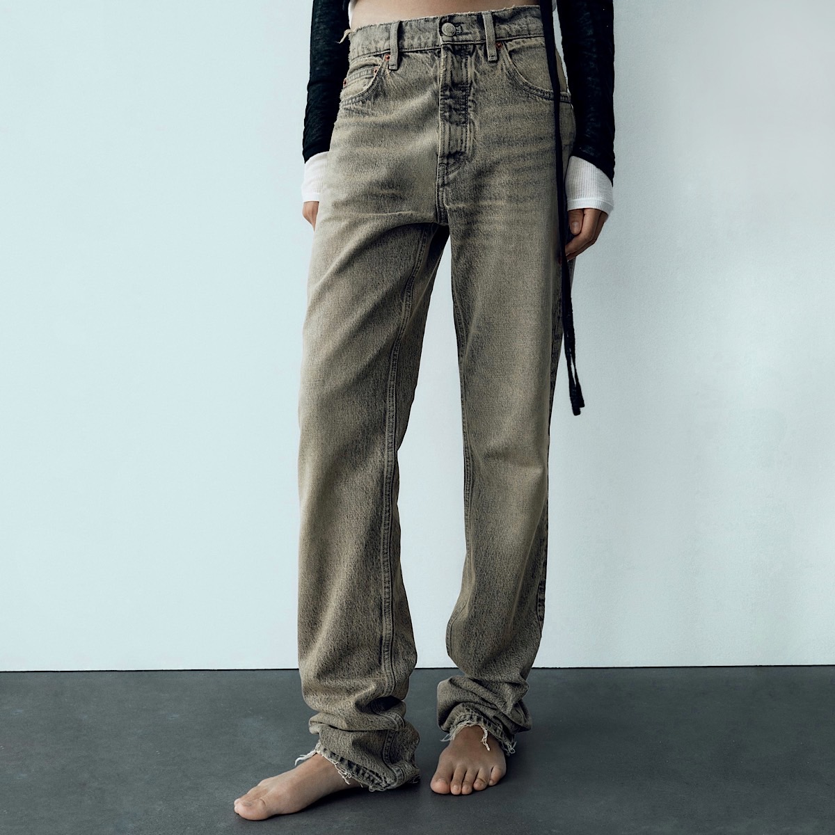 ДЖИНСЫ БОЙФРЕНД ZARA ЦВЕТ ANTHRACITE GREY / СЕРЫЙ M00494