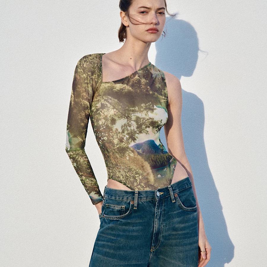 ПРОЗРАЧНЫЙ БОДИ ZARA ЦВЕТ MULTICOLOURED / МУЛЬТИ M00386