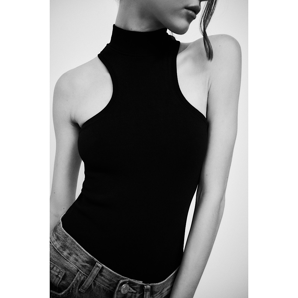 БОДИ ZARA HALTER BODYSUIT ЦВЕТ BLACK / ЧЕРНЫЙ M00388