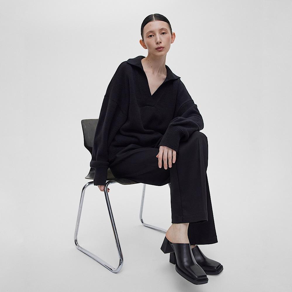 ДЖЕМПЕР-ПОЛО СВОБОДНОГО КРОЯ AIM CLO ЦВЕТ ЧЕРНЫЙ M00622