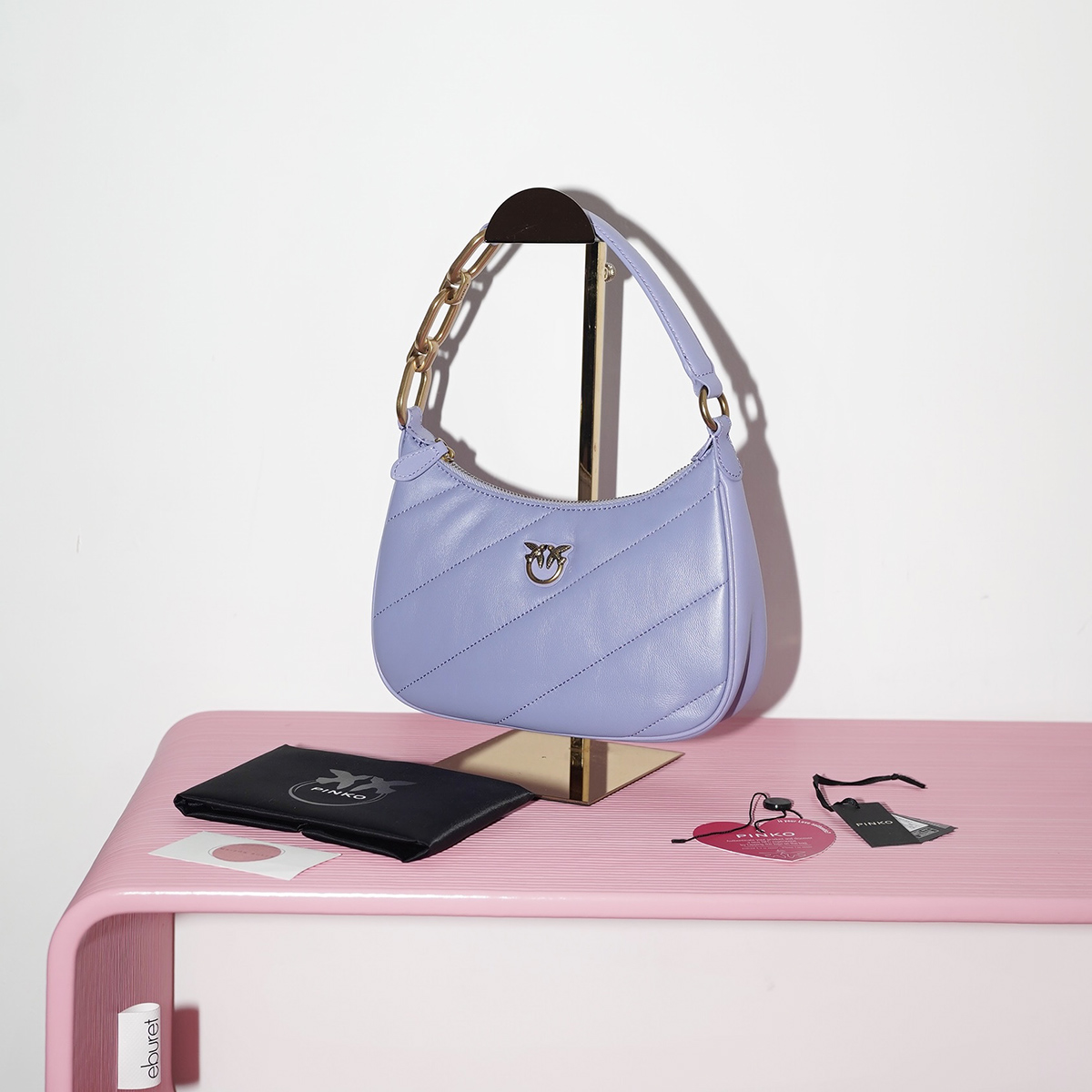 СУМКА PINKO HALF MOON MAXI QUILT Lavanda / Лаванда M00024