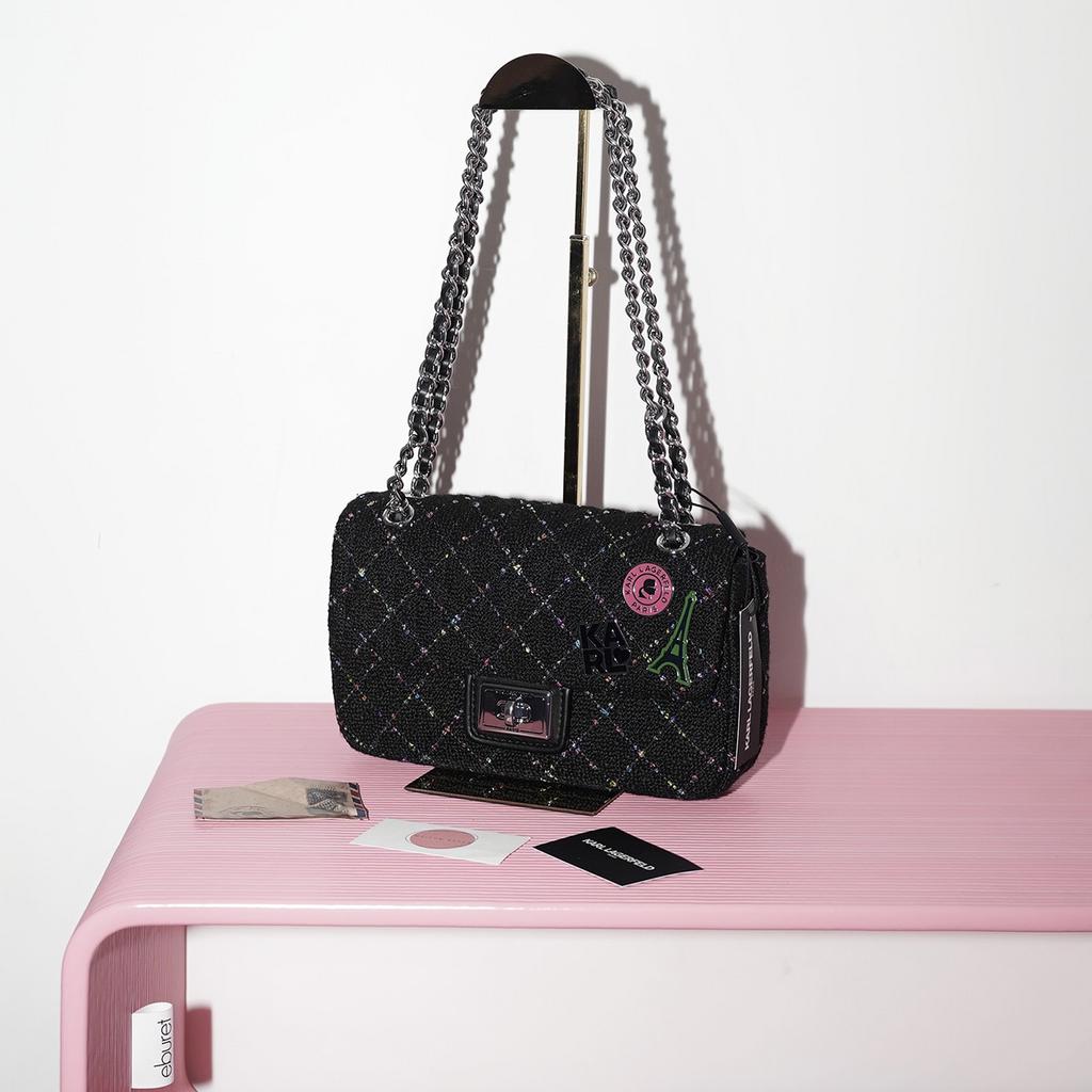 KARL LAGERFELD PARIS AGYNESS SHOULDER BAG цвет Black multi / Черный мульти M00649