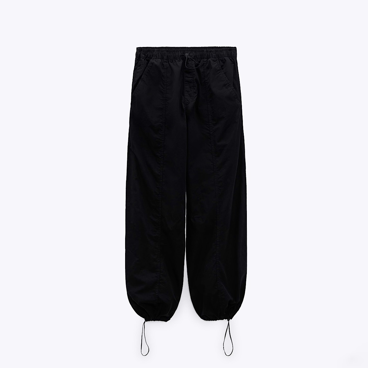 БРЮКИ ПАРАШЮТЫ ZARA ЦВЕТ ЧЕРНЫЙ M00440