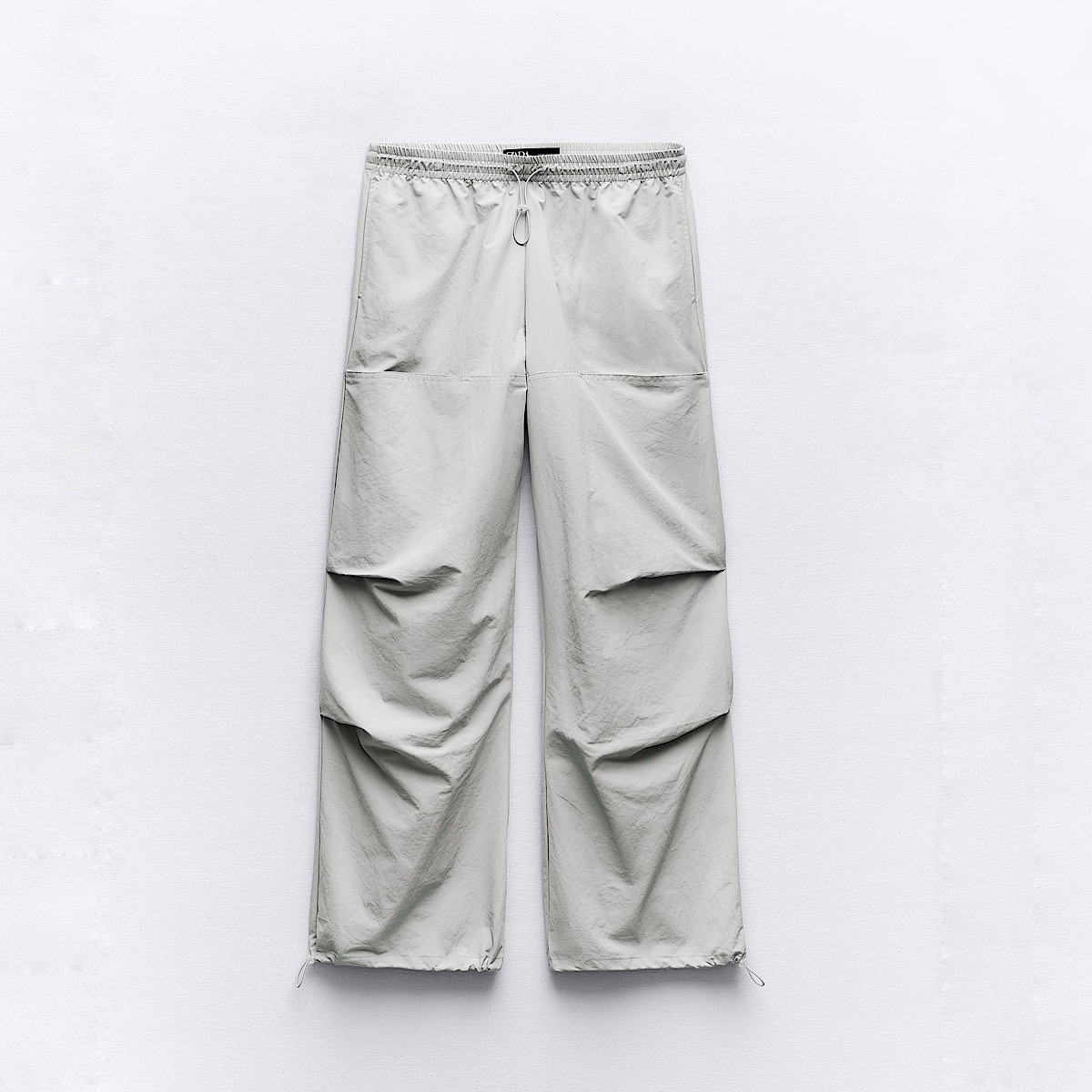 БРЮКИ ПАРАШЮТЫ ZARA ЦВЕТ СВЕТЛО-СЕРЫЙ M00438