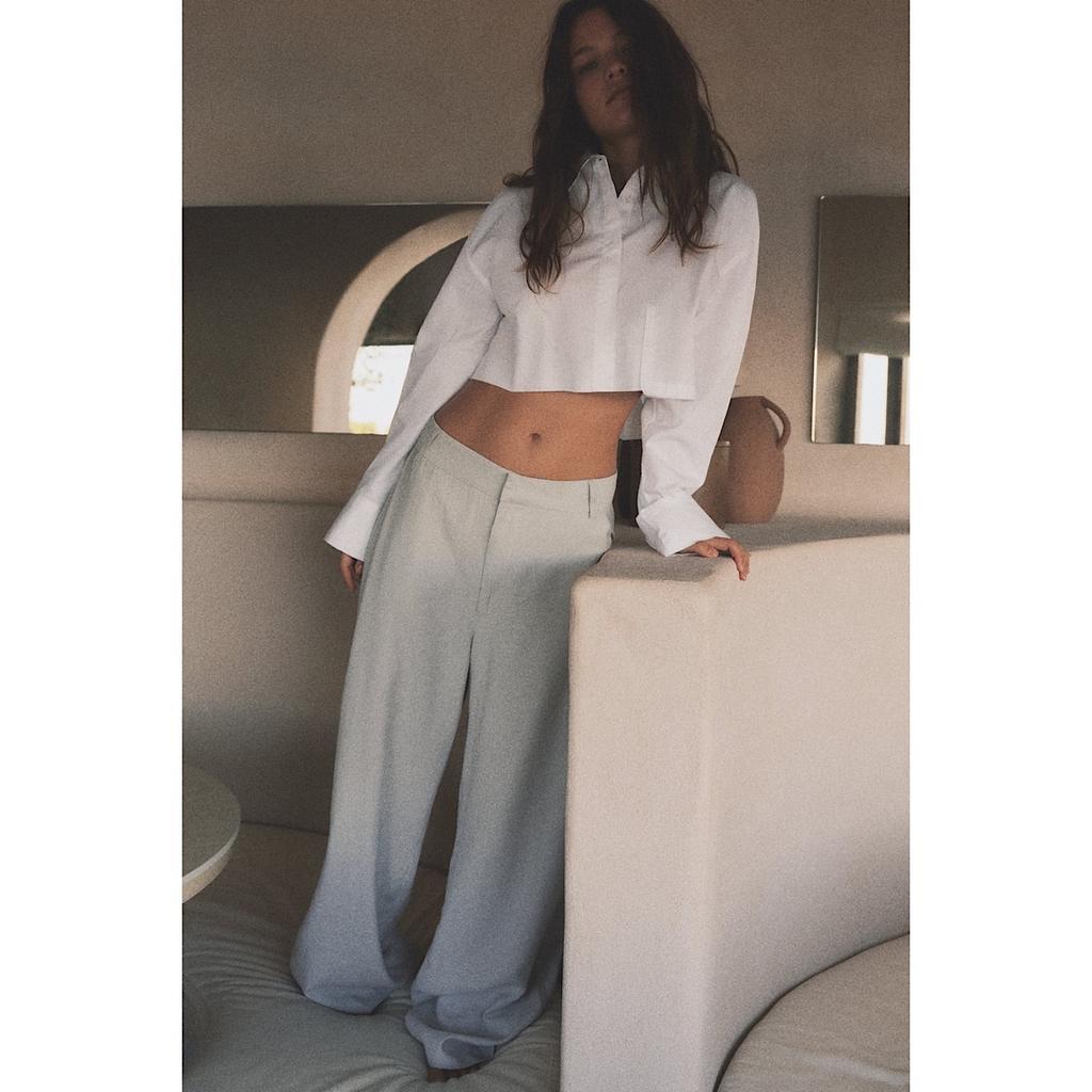 СВОБОДНЫЕ БРЮКИ ZARA FULL LENGTH TROUSERS PEARL GREY / ЖЕМЧУЖНО-СЕРЫЙ M00448