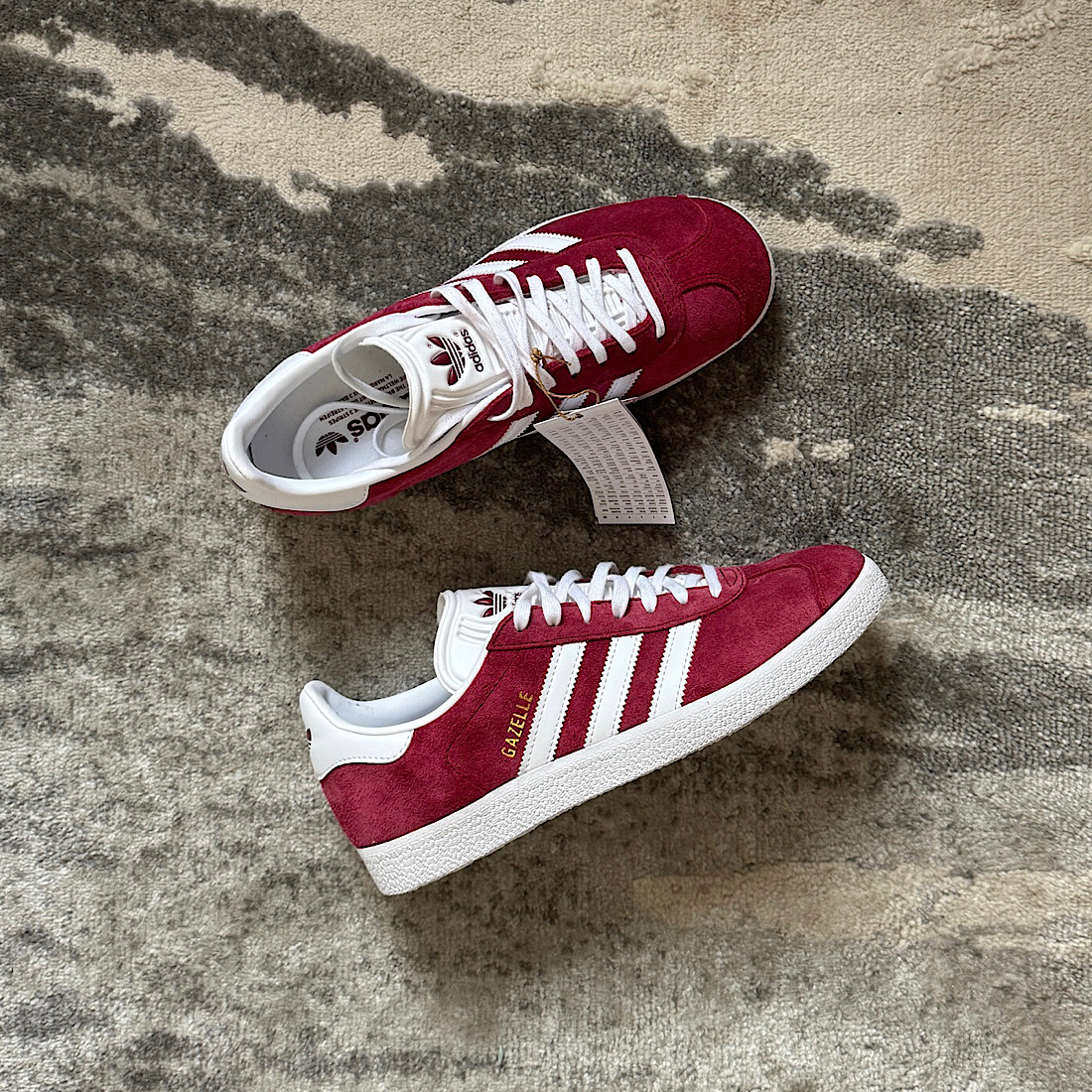 ADIDAS ORIGINALS GAZELLE Collegiate Burgundy / Cloud White / Gold Metallic M00715