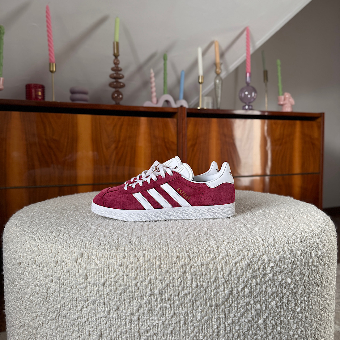 ADIDAS ORIGINALS GAZELLE Collegiate Burgundy / Cloud White / Gold Metallic M00715
