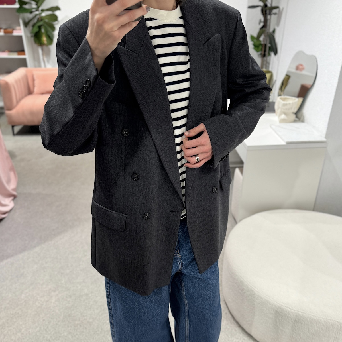 ДВУБОРТНЫЙ ПИДЖАК YSL Yves Saint Laurent цвет СЕРЫЙ V00026