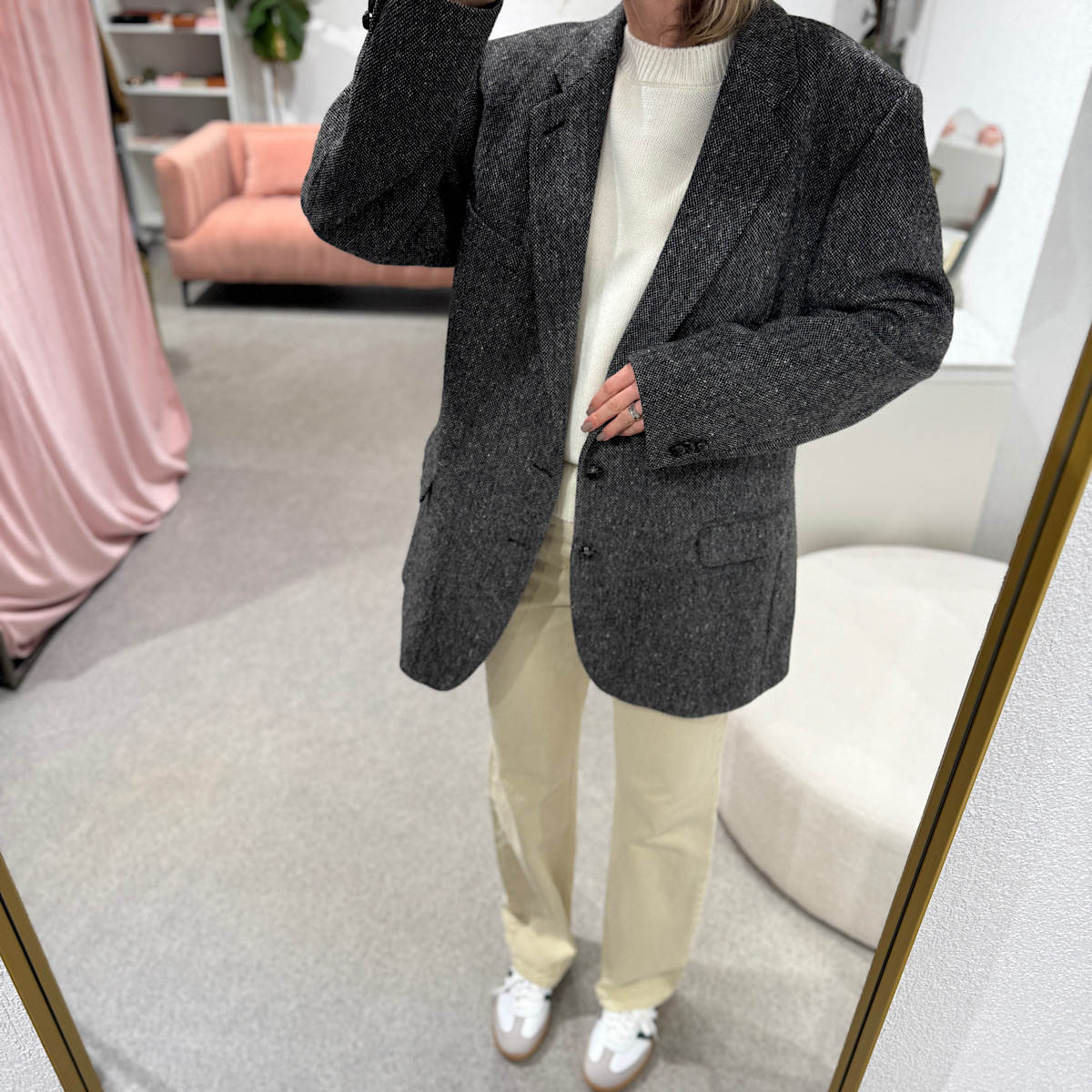 АНГЛИЙСКИЙ ТВИДОВЫЙ ПИДЖАК ST MICHAEL цвет СЕРЫЙ V00016