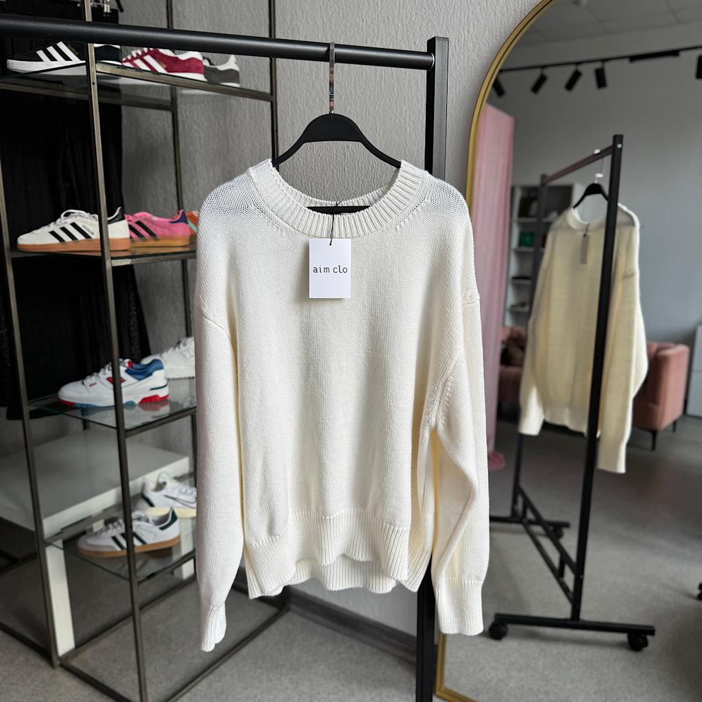 ДЖЕМПЕР СВОБОДНОГО КРОЯ AIM CLO ЦВЕТ БЕЛЫЙ M00623