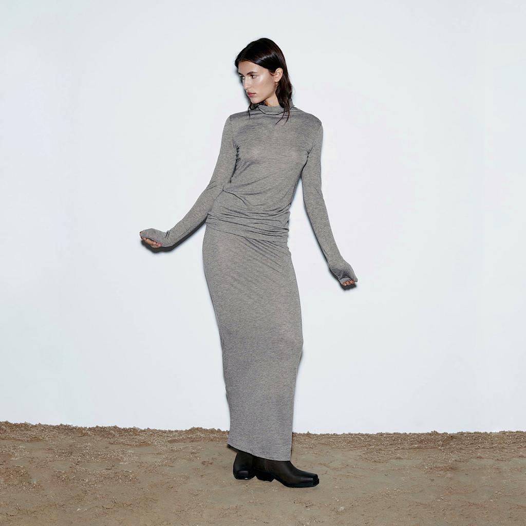 ВОДОЛАЗКА ZARA WOOL BLEND T-SHIRT GREY MARL M00249