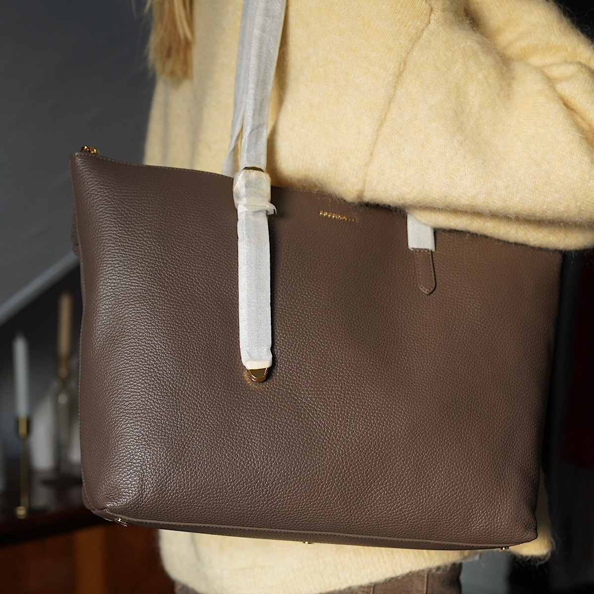 СУМКА-ШОППЕР COCCINELLE GLEEN COFFEE / Кофе M00773