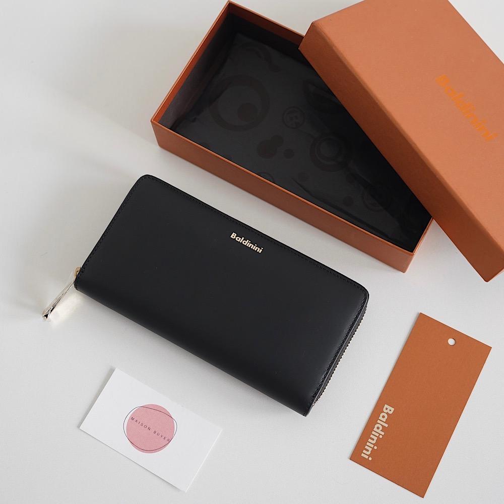 БОЛЬШОЙ КОШЕЛЕК НА ЗАМКЕ BALDININI LARGE ZIP CALF WALLET Black / Черный M00107