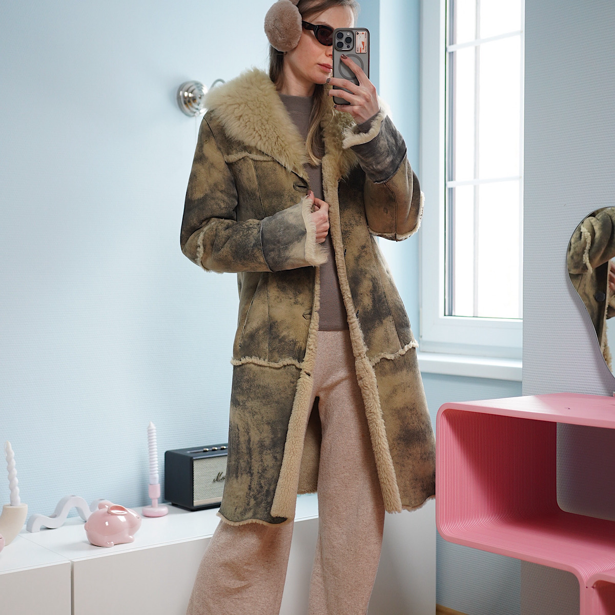 ВИНТАЖНАЯ ДУБЛЕНКА В СТИЛЕ Y2K KLAN’Z LEATHER Р-Р S V00519