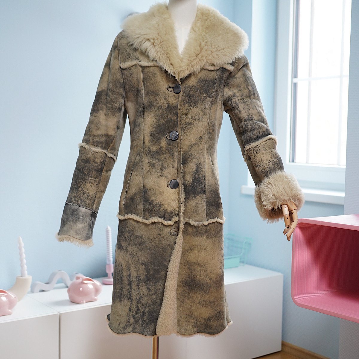 ВИНТАЖНАЯ ДУБЛЕНКА В СТИЛЕ Y2K KLAN’Z LEATHER Р-Р S V00519