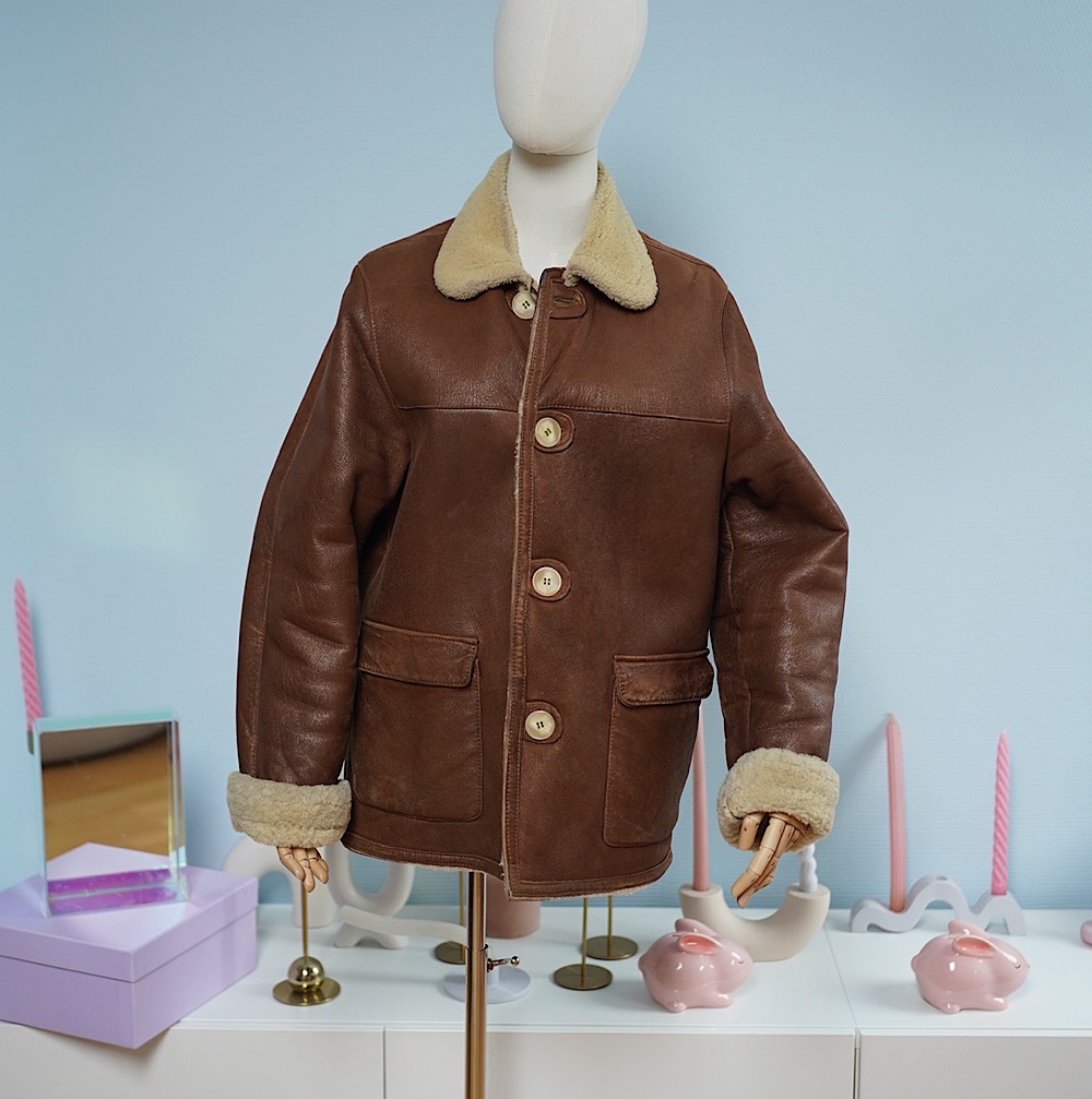 ВИНТАЖНАЯ ДУБЛЕНКА ИЗ ОВЧИНЫ LATORIA ITALY Р-Р S V00520