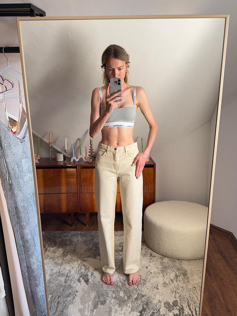 ПРЯМЫЕ ДЖИНСЫ НА ВЫСОКОЙ ТАЛИИ ZARA Z1975 HIGH-RISE STRAIGHT JEANS SAND M00466