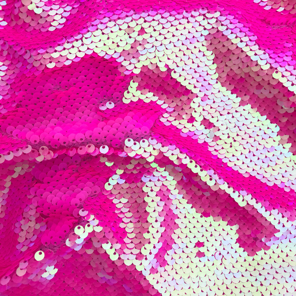 Ткань с пайетками Антистресс 5мм #81 - Фуксия Перламутр/Фуксия Матовый