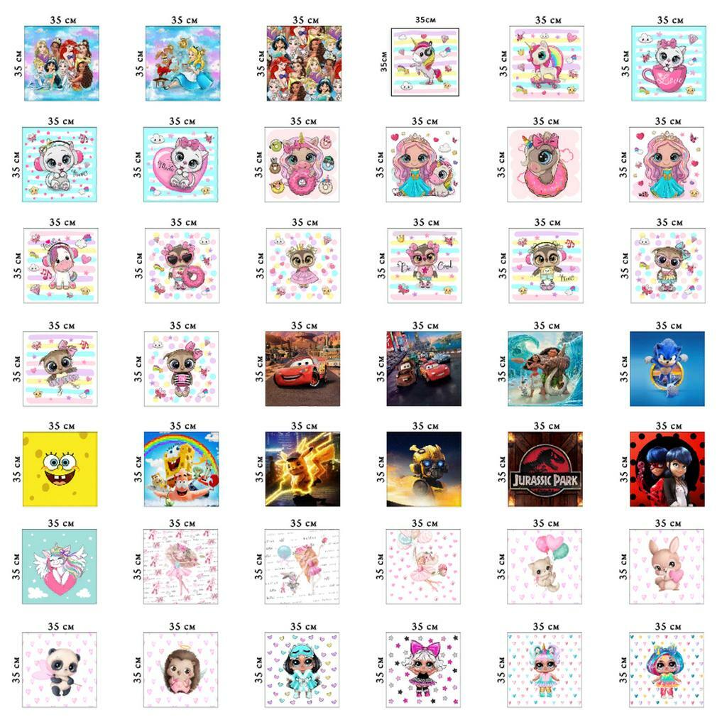 Плюшевые панели 35x35см - микс 15 шт.