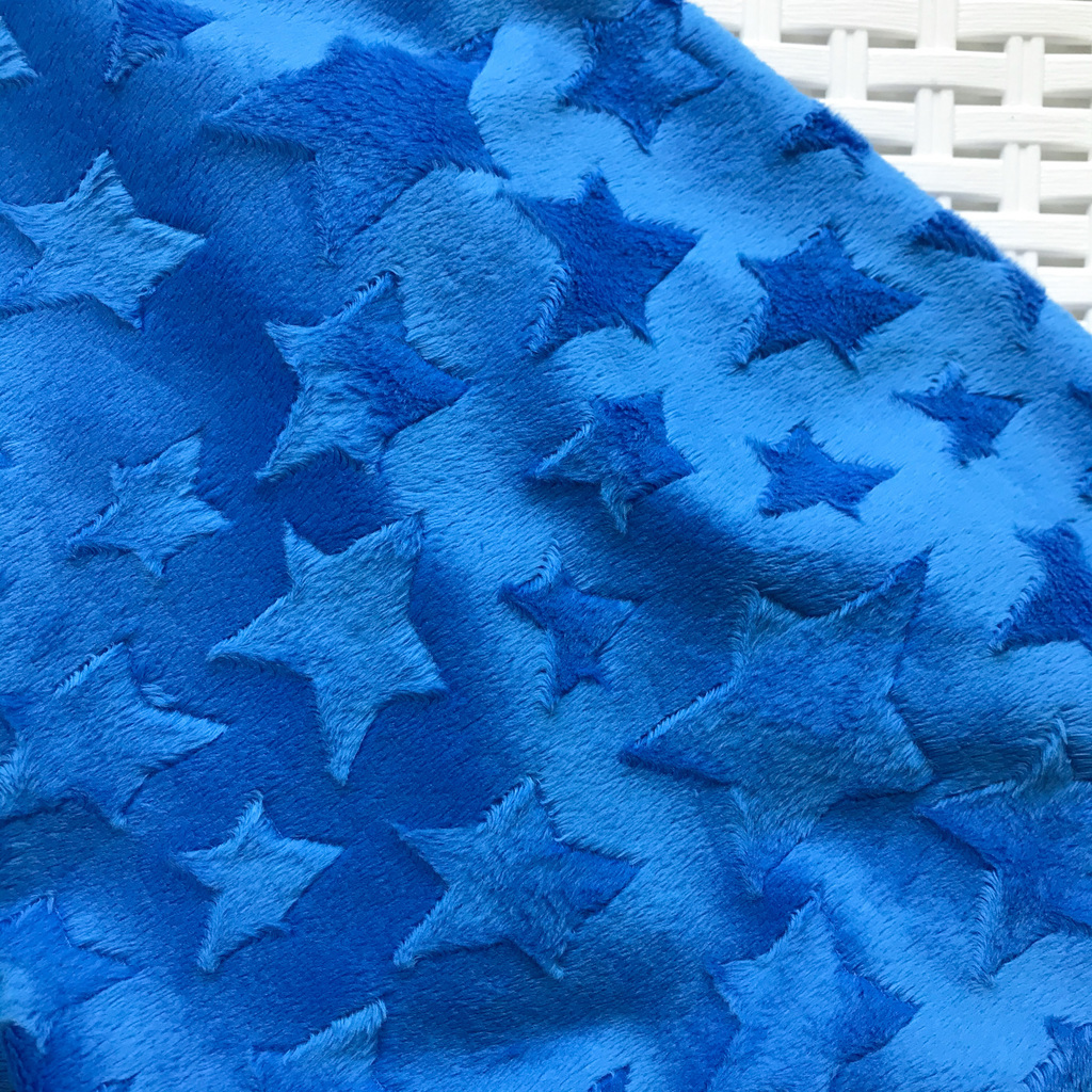 Плюш Минки Синий Kids Тиснение Звезды