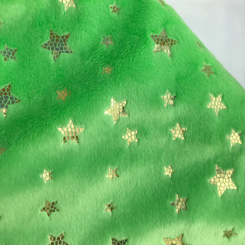 Плюш Минки Лайм с Фольгированием - Золото Звезды