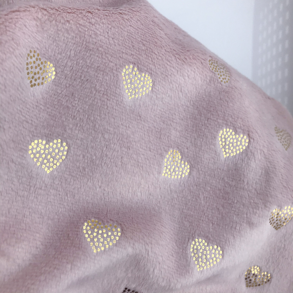 Плюш Минки Бежевый с Фольгированием - Золото Сердца