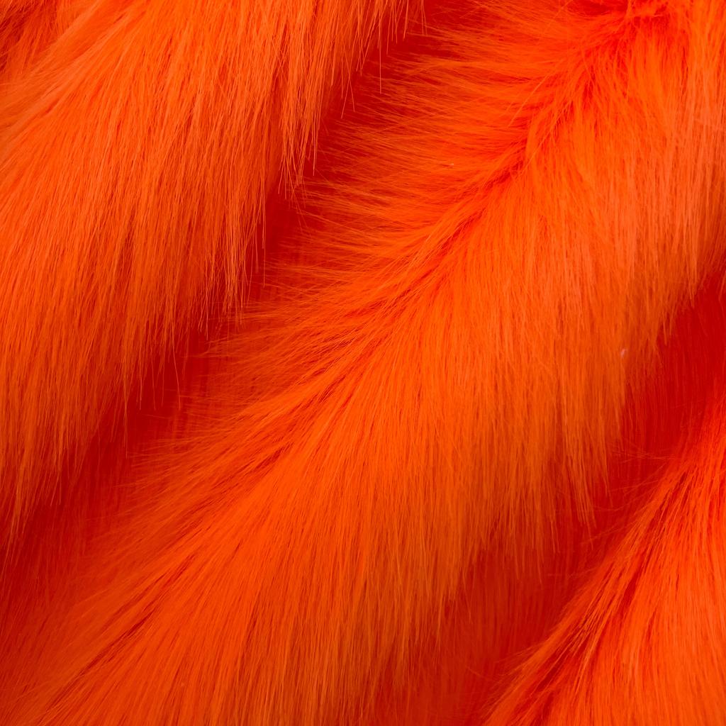 Искусственный мех 4-6см  - Оранжевый Неон