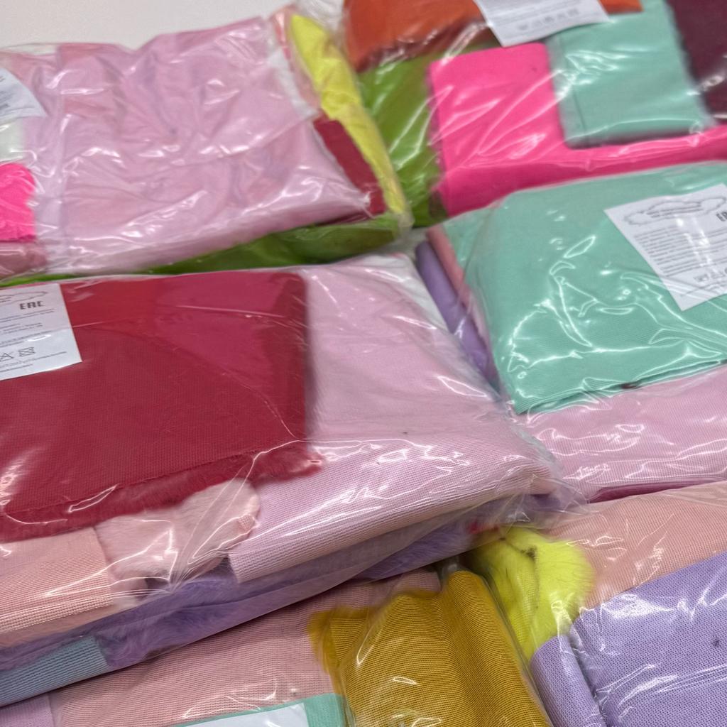 Кролик 1см  - ЛОСКУТ 300г - Цветной