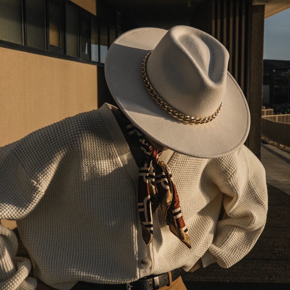 Федора FF03 широкополая с прямыми полями из фетра/белая