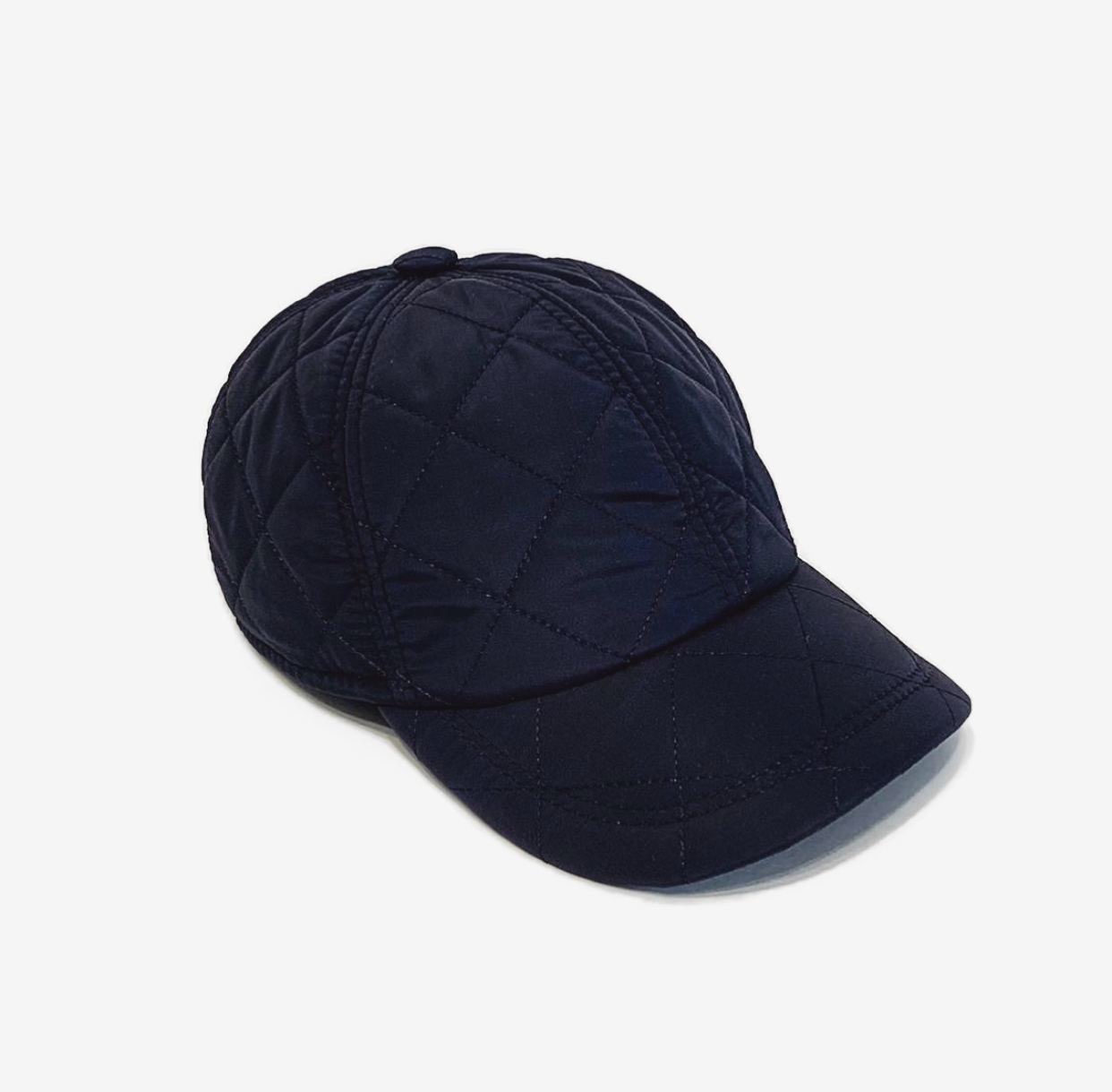 Бейсболка из стеганой матовой ткани/темно-синяя