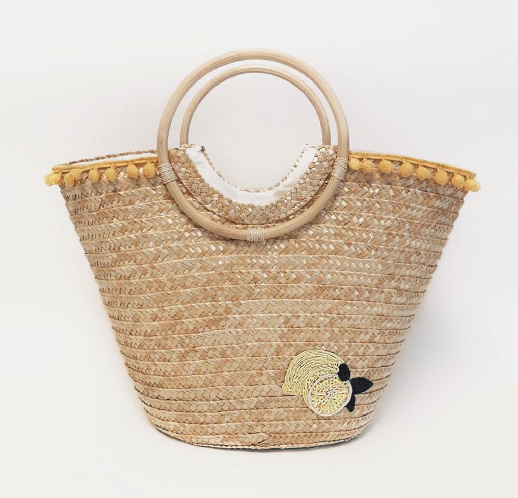 Сумка-корзинка из соломы “LEMON MOOD”