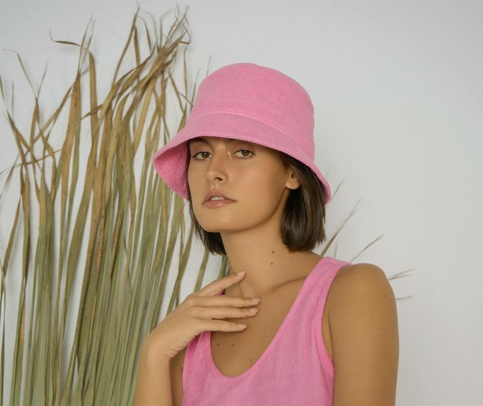 Панама махровая/ярко-розовая