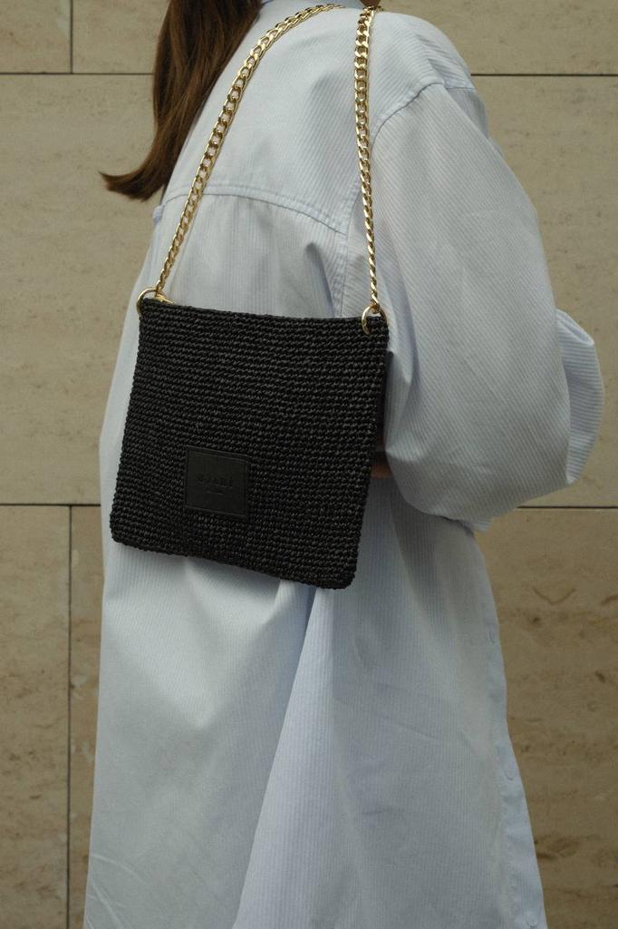 Сумка кросс-боди из рафии MAYA/черный