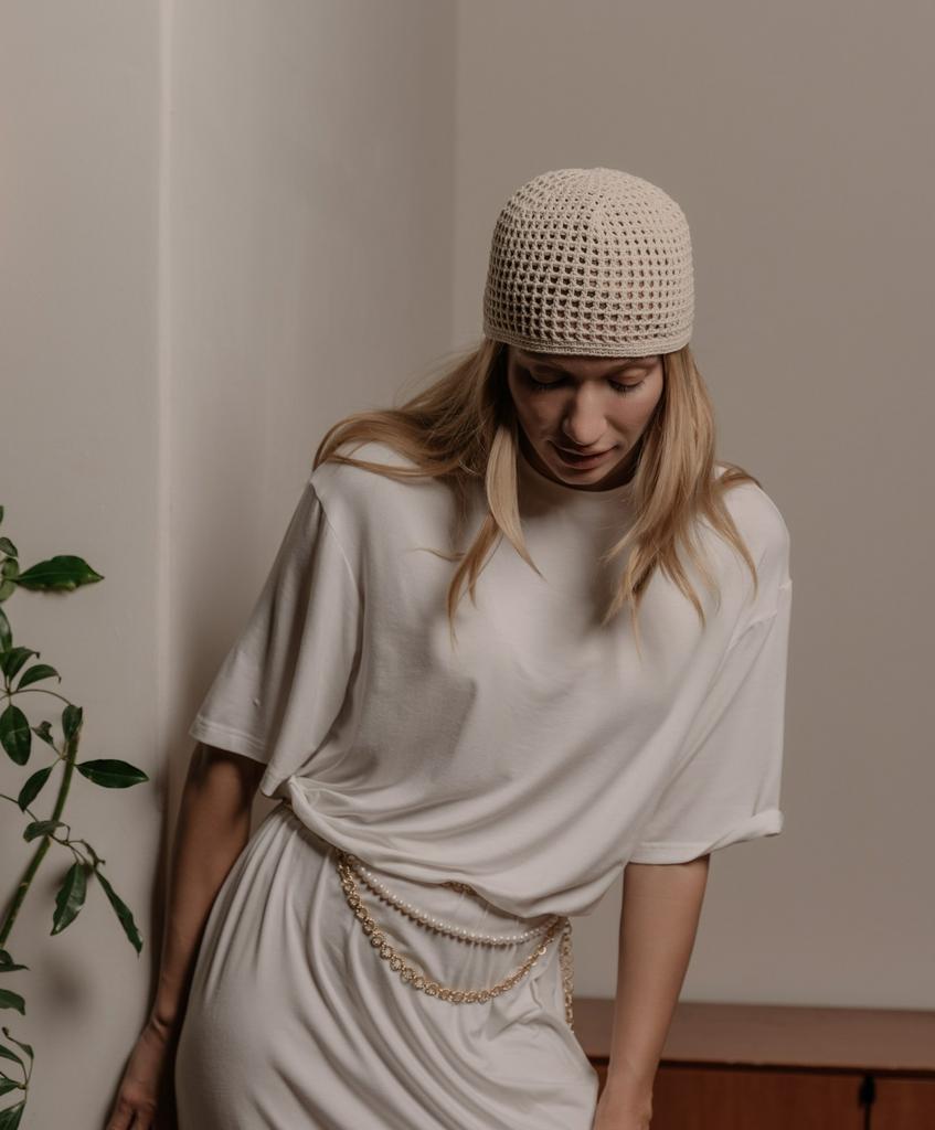 Кроше ручной работы из хлопка/топлёное молоко