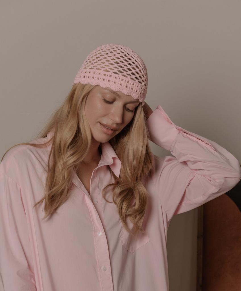 Кроше ручной работы из хлопка/нежно розовый